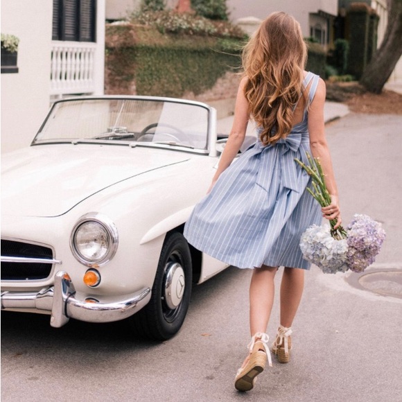 Gal Meets Glam Samantha (Blue) Striped Dress - Picture 2 of 5